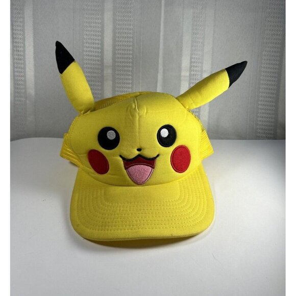 Pokémon Other - Pikachu Snapback Trucker Hat 2018 Pokemon 3D Yellow ball cap